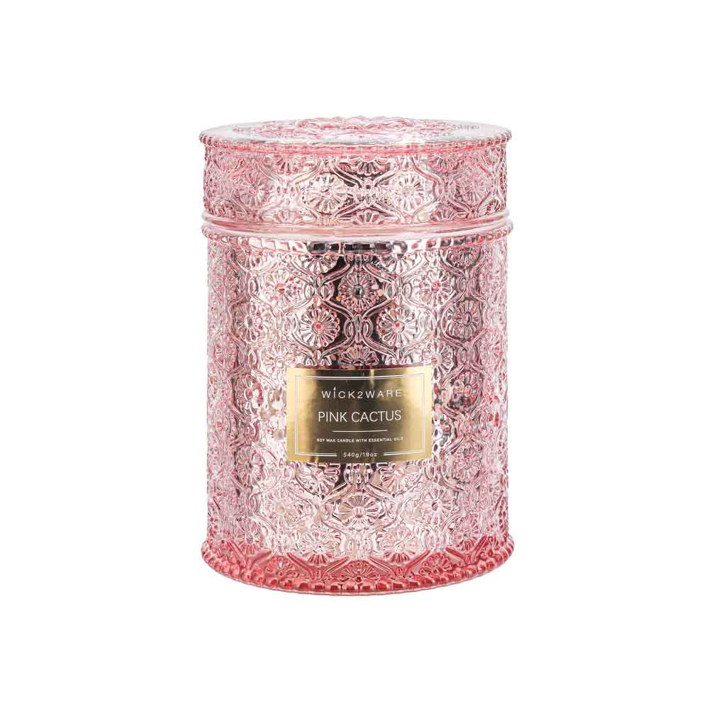 CandleJar540gTexturedPinkCactus(1/6)
