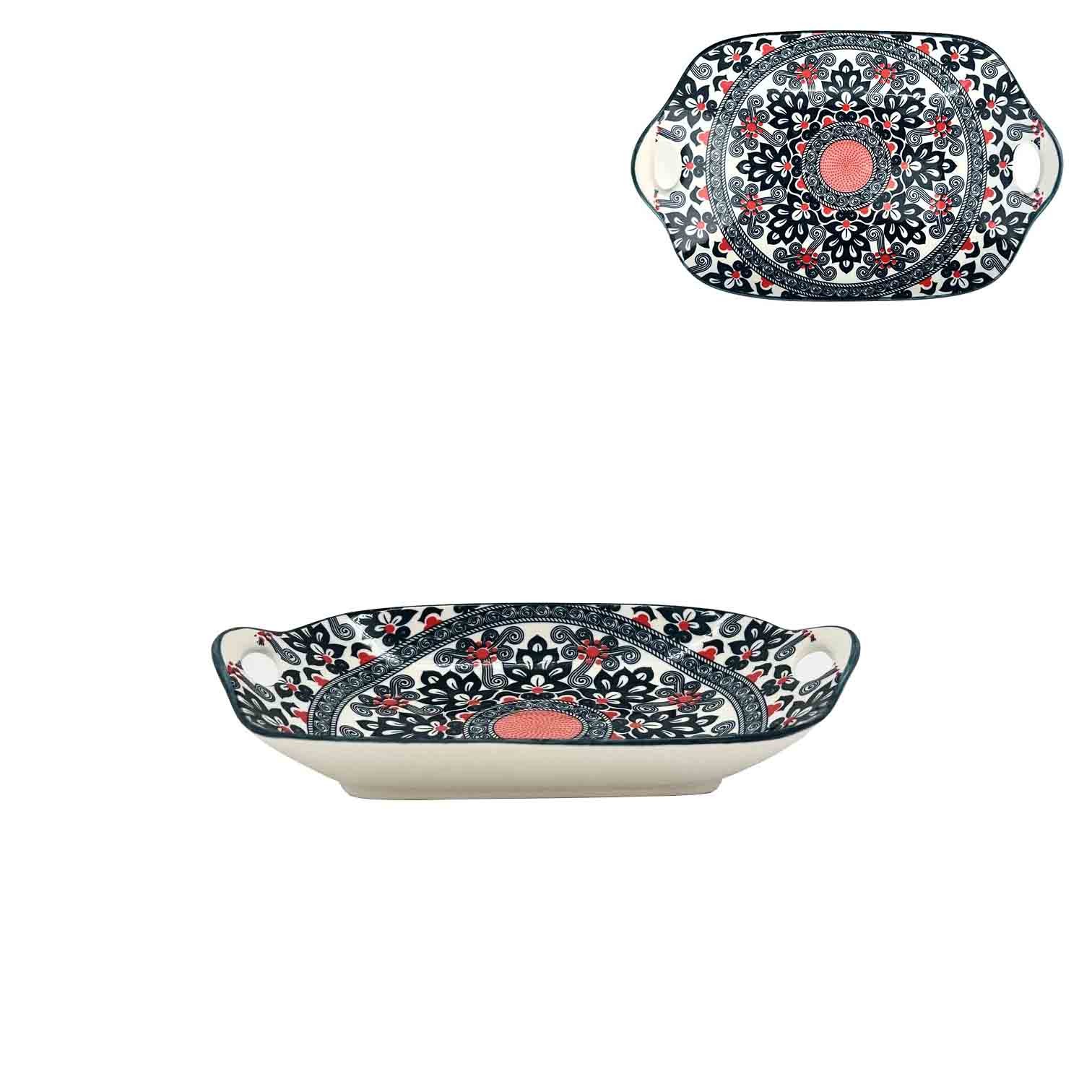 Turkish Style 11Inch Plate-DkBlRed(6/18)