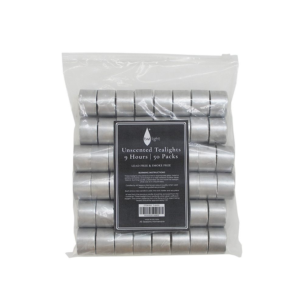Candle T-Lite 9Hrs50Pk PlasticBag(12/12)