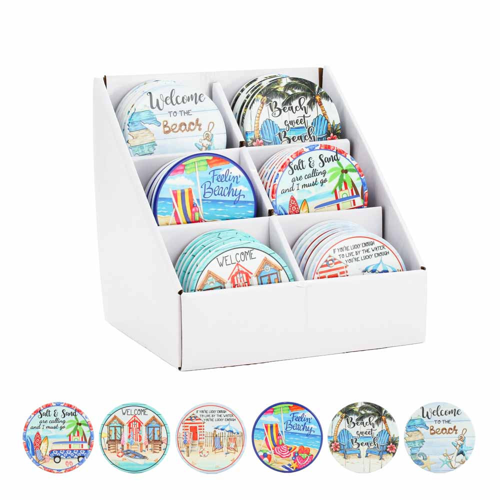 Coaster 9x9cm Round Mixed - Beach(36/36)