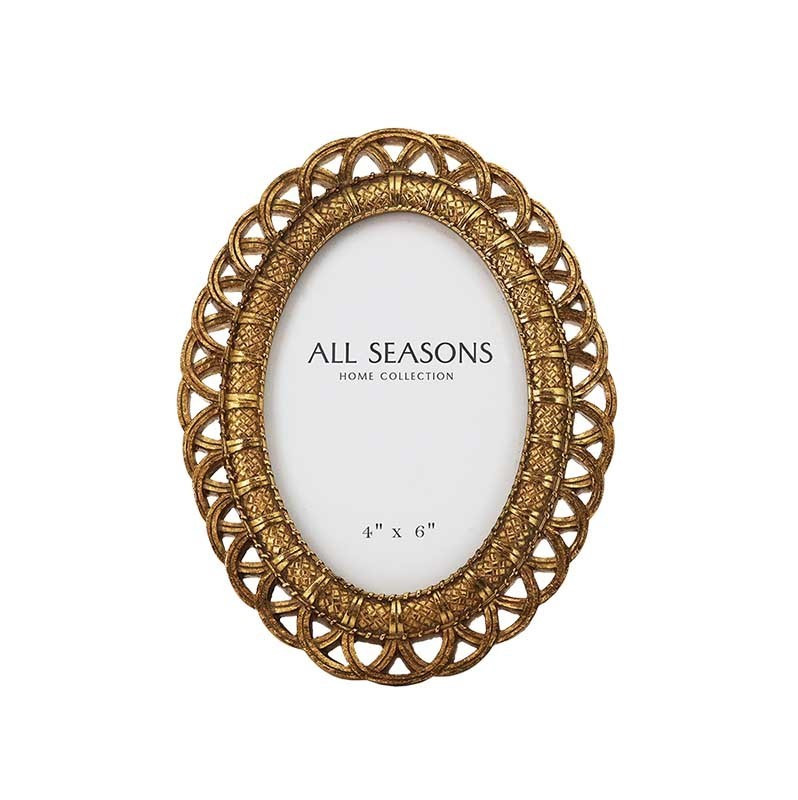 Photo Frame Oval 4x6Inch-Gold (1/18)