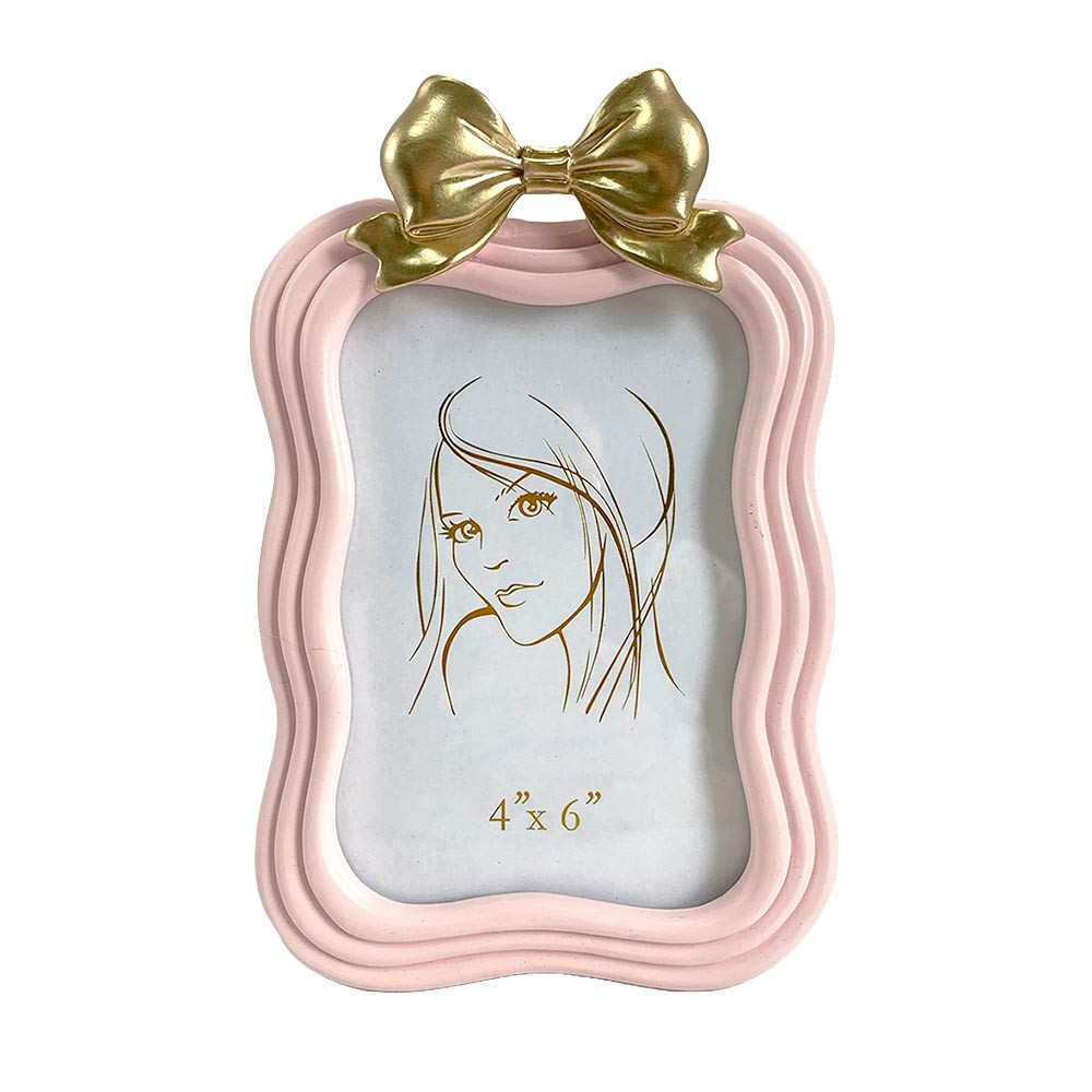 PhotoFrame Sq W/Ribbon4x6InchPink(1/18)
