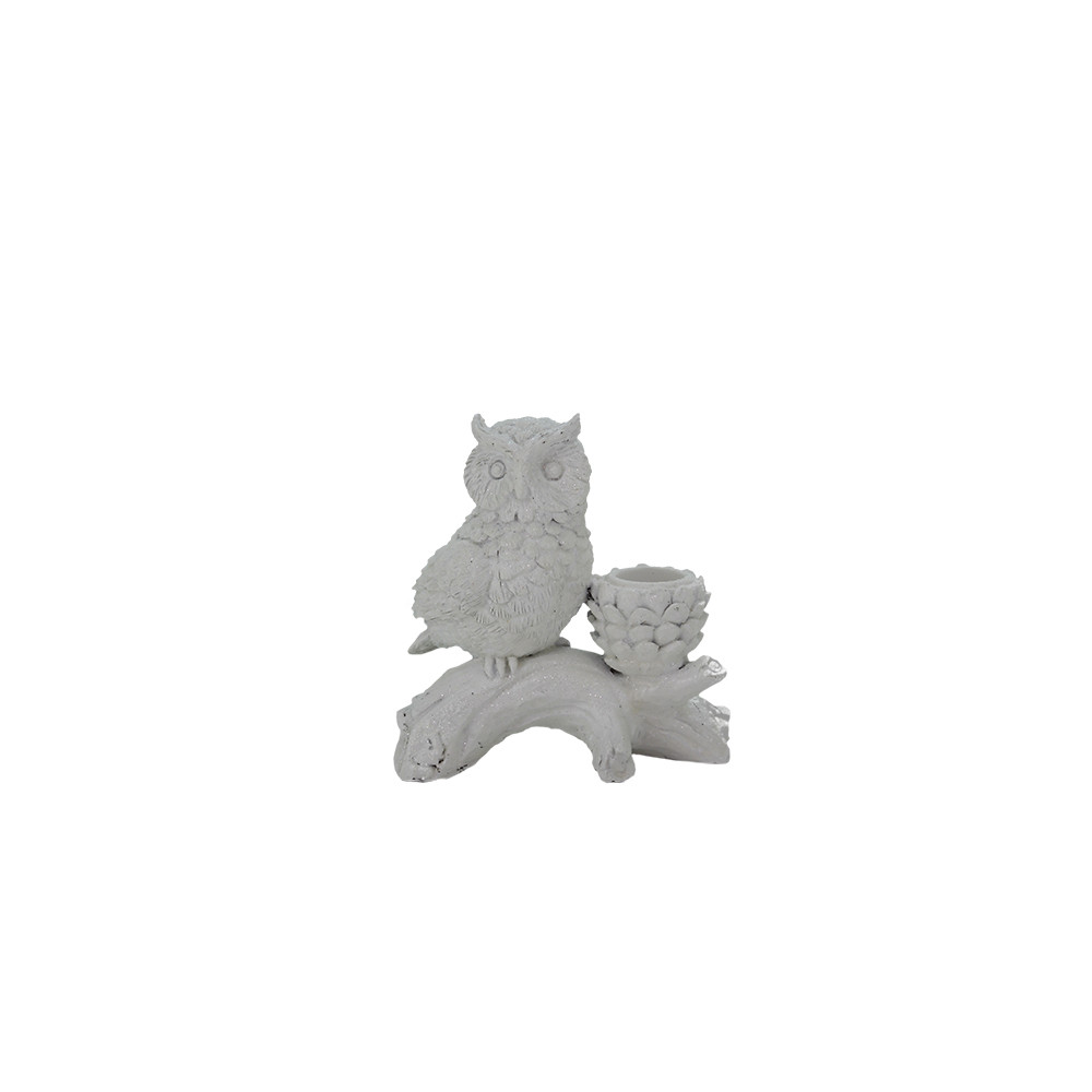 CandleHolderOwl11.5x9x12.2cm-Wht(1/12)