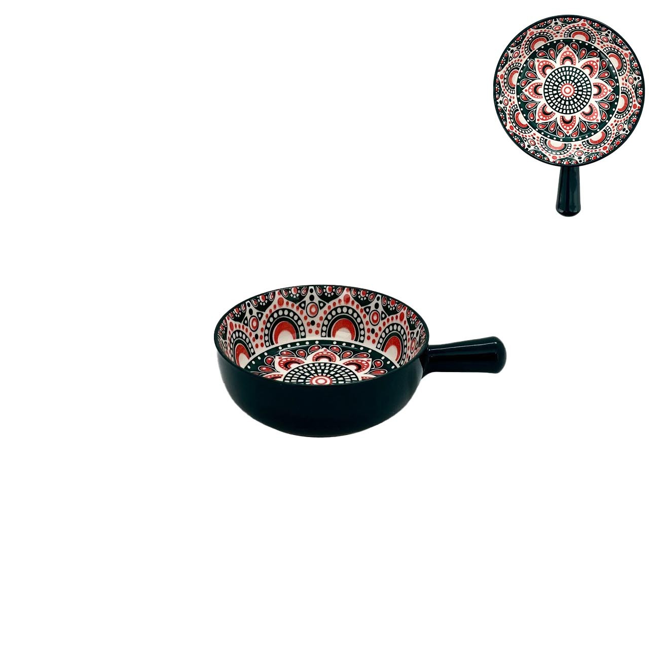 Turkish Style 8InchHandBowl GrnRed(6/24)