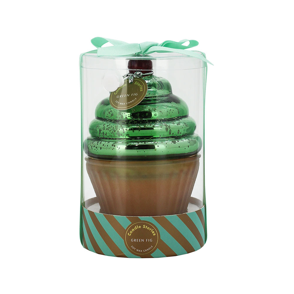 Candle Cup Cake w/PVC Green Fig(6/6)