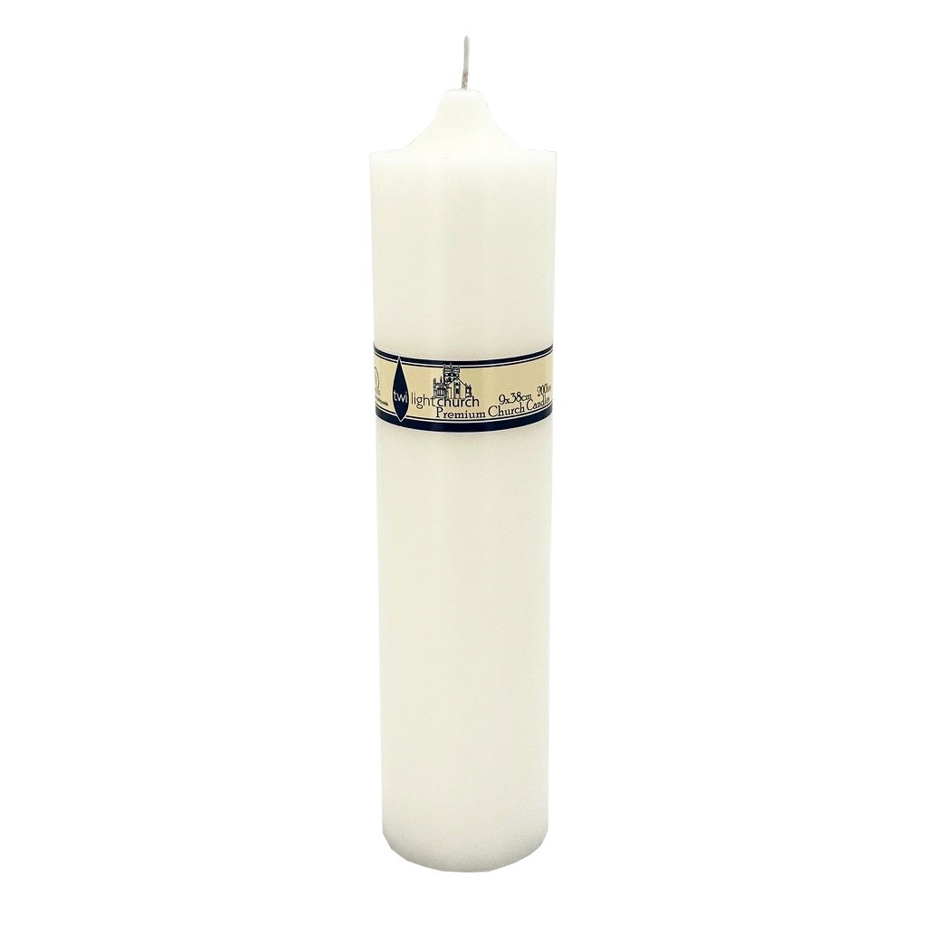 Candle Church 9x38cm-White (8/8)