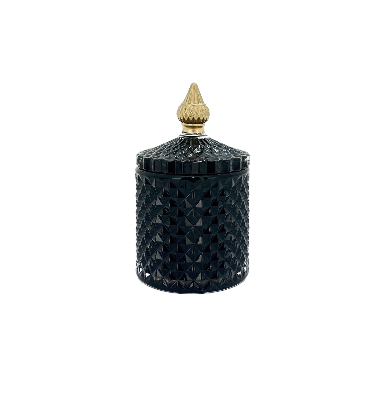 Glass Jar 8.5x8.5x14cm-BlackGold(24/24)