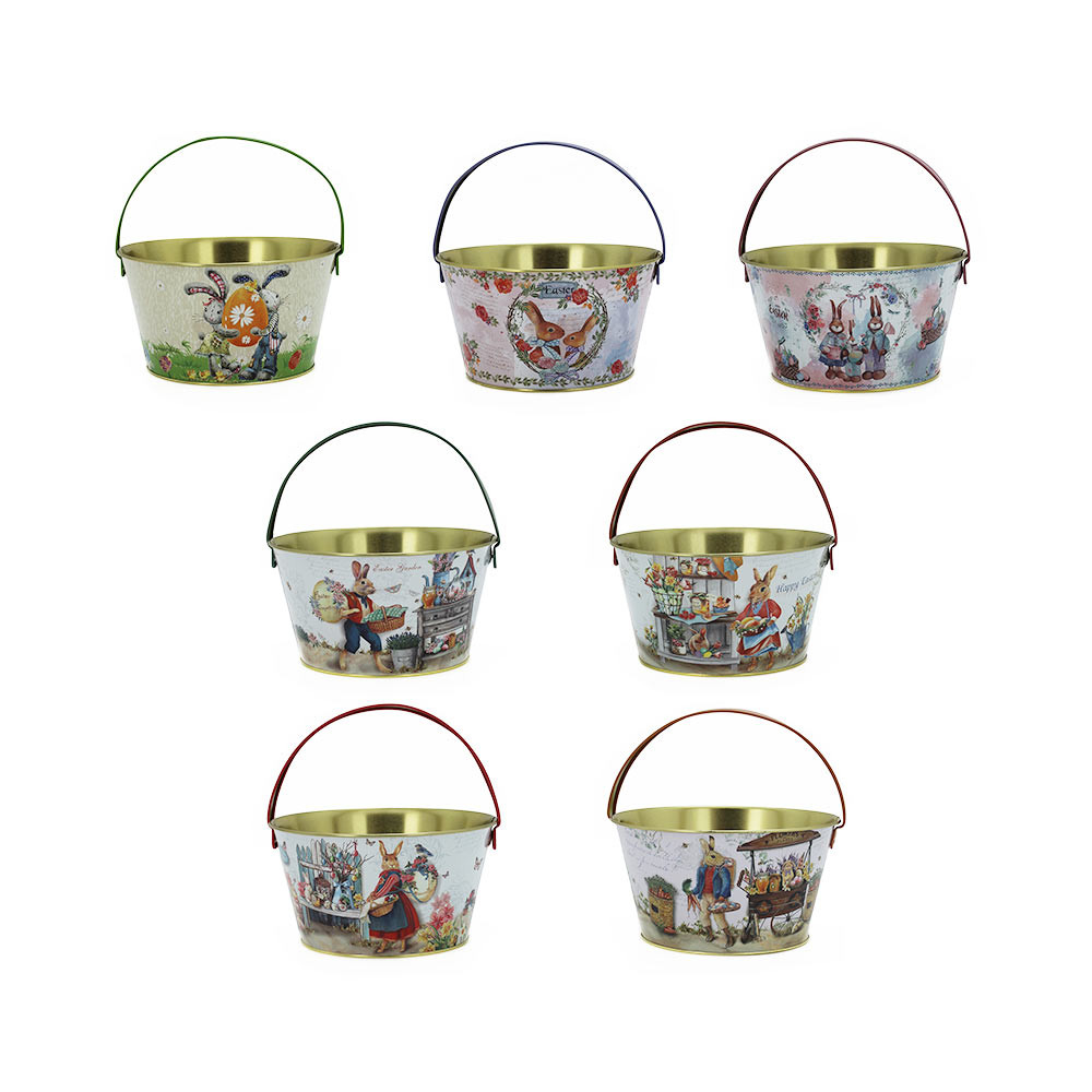 Tin Bucket 19.3x10.3cm Assorted (48/48)