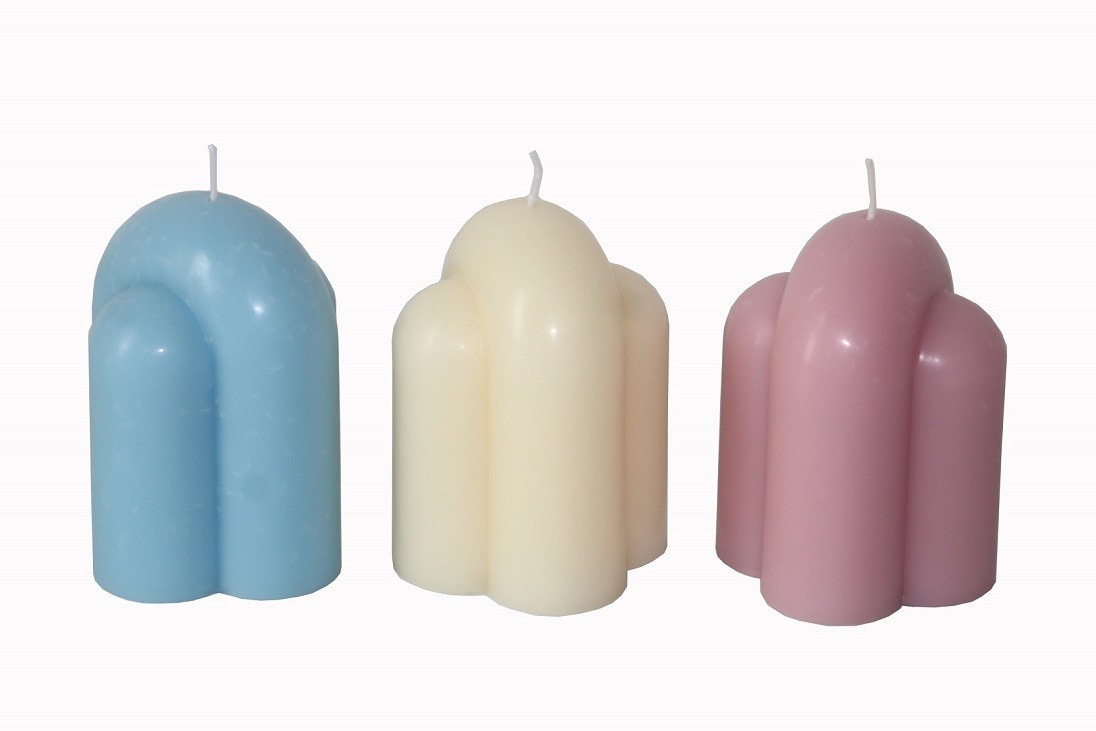 CandleGEOSctPillar8x8x10cm3ColAss(12/36)