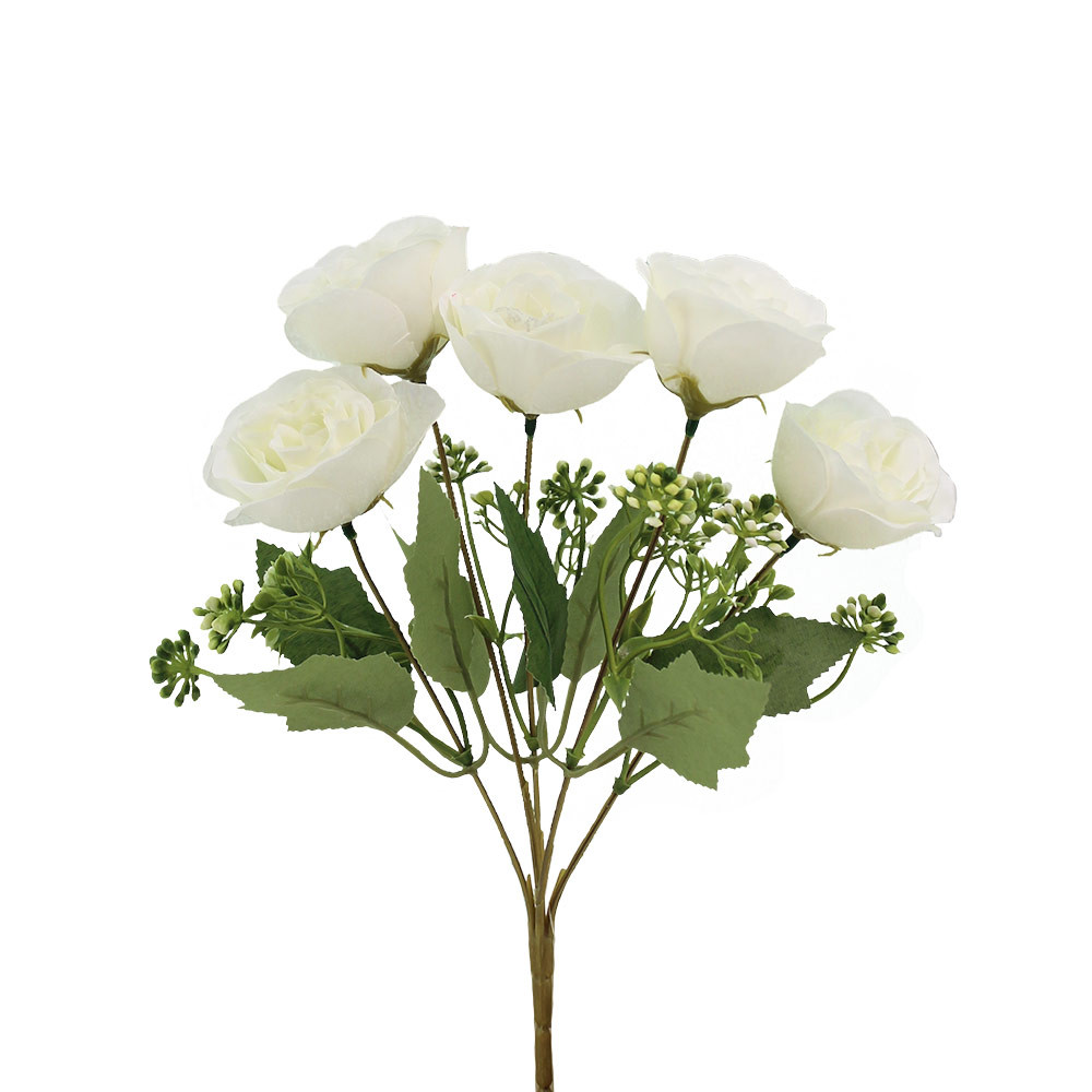 Flower Rose Buds 5x30cm- White (24/240)