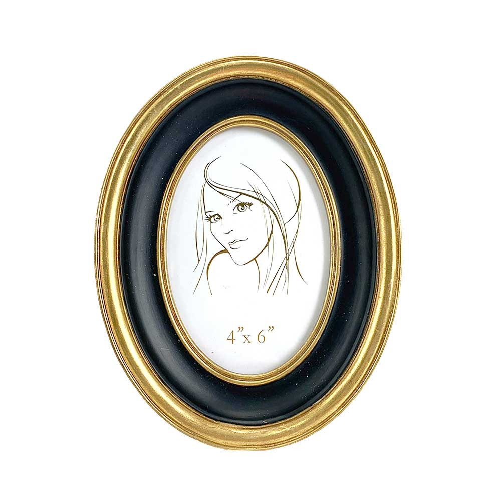 PhotoFrameOval4x6InchNavyBlue&Gold(1/18)