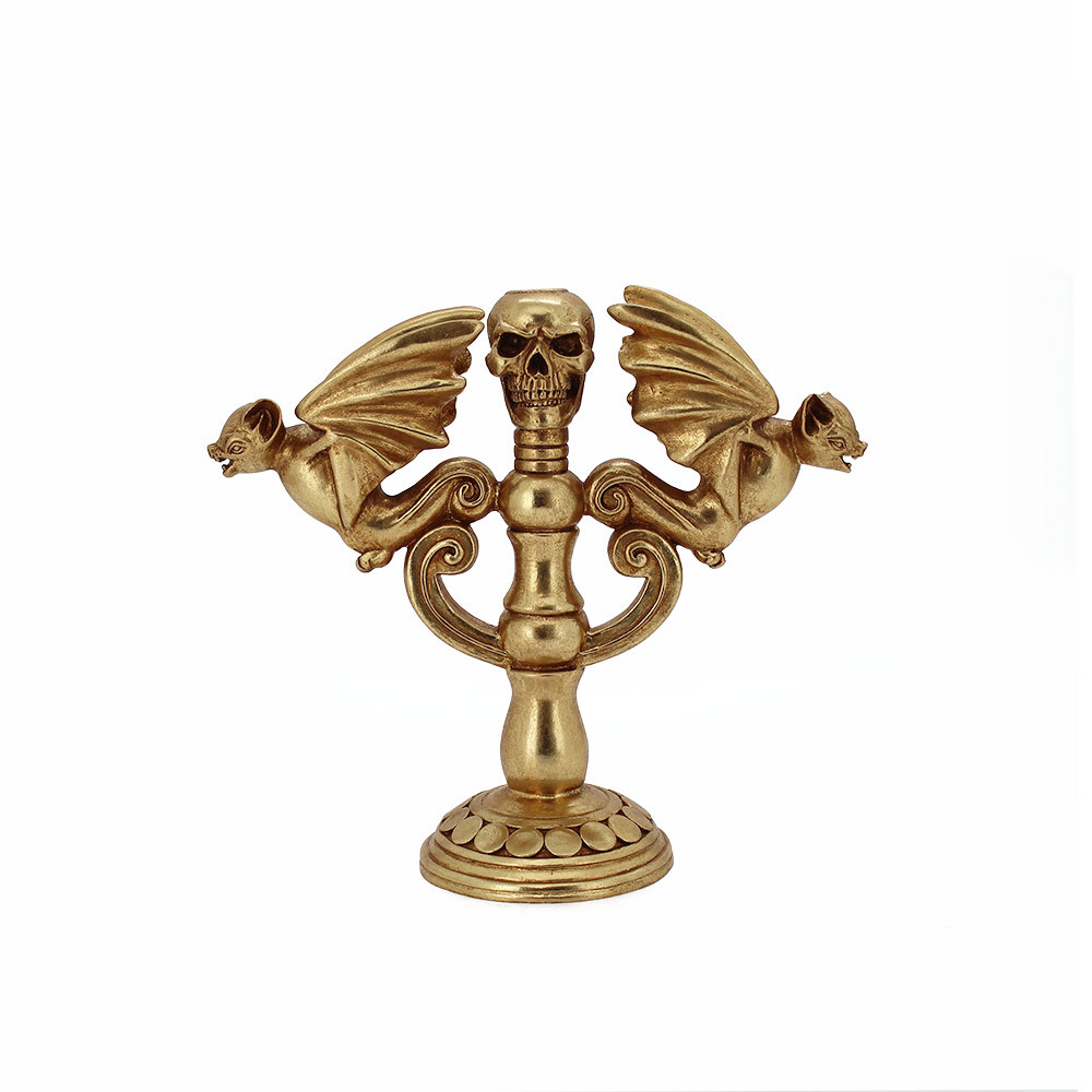 CandleHolderSkeletonBat30.5x12x27Gd(1/4)