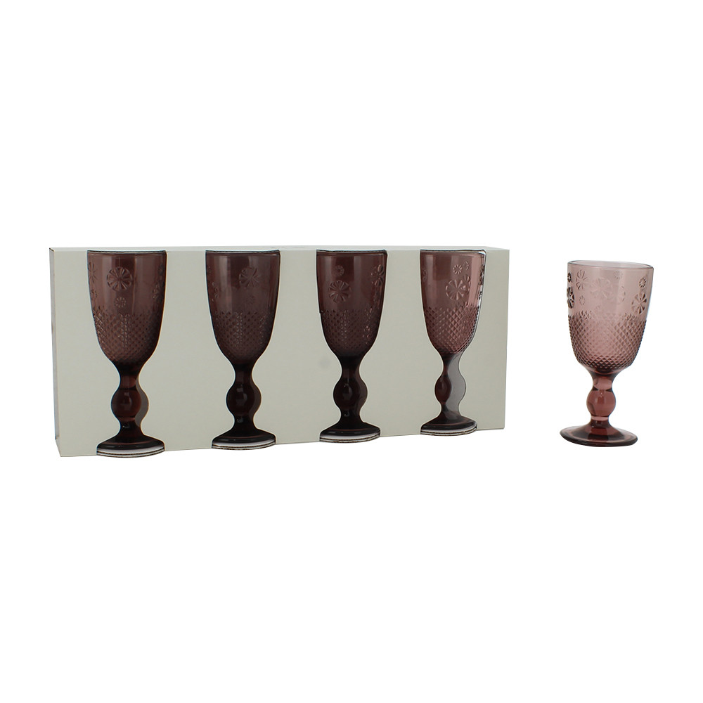 Glass Wine S/4 D8xH16.5cm Purple (1/6)