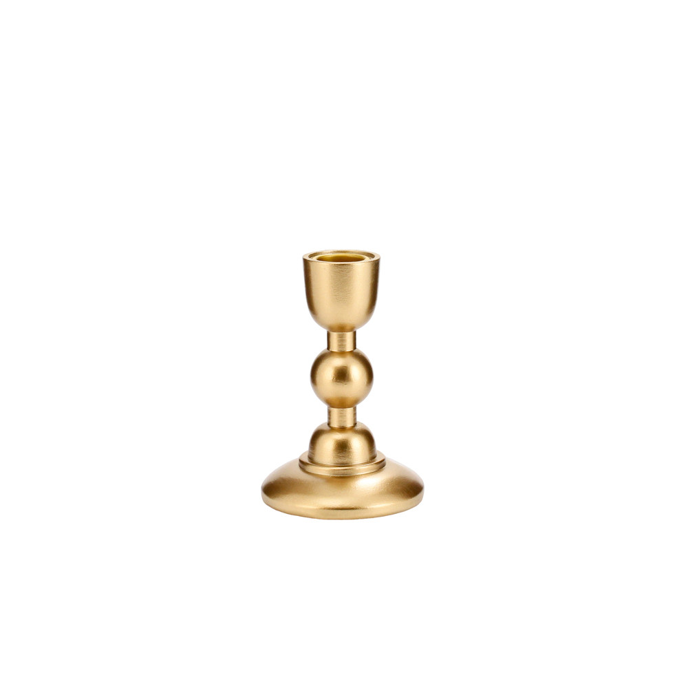 Candle Holder D7.7x11.5cm -Gold (6/24)