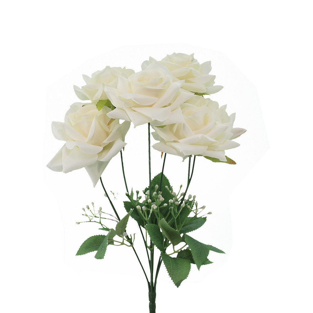 Flower Autum Rose Bush 6x35cmWht(24/240)