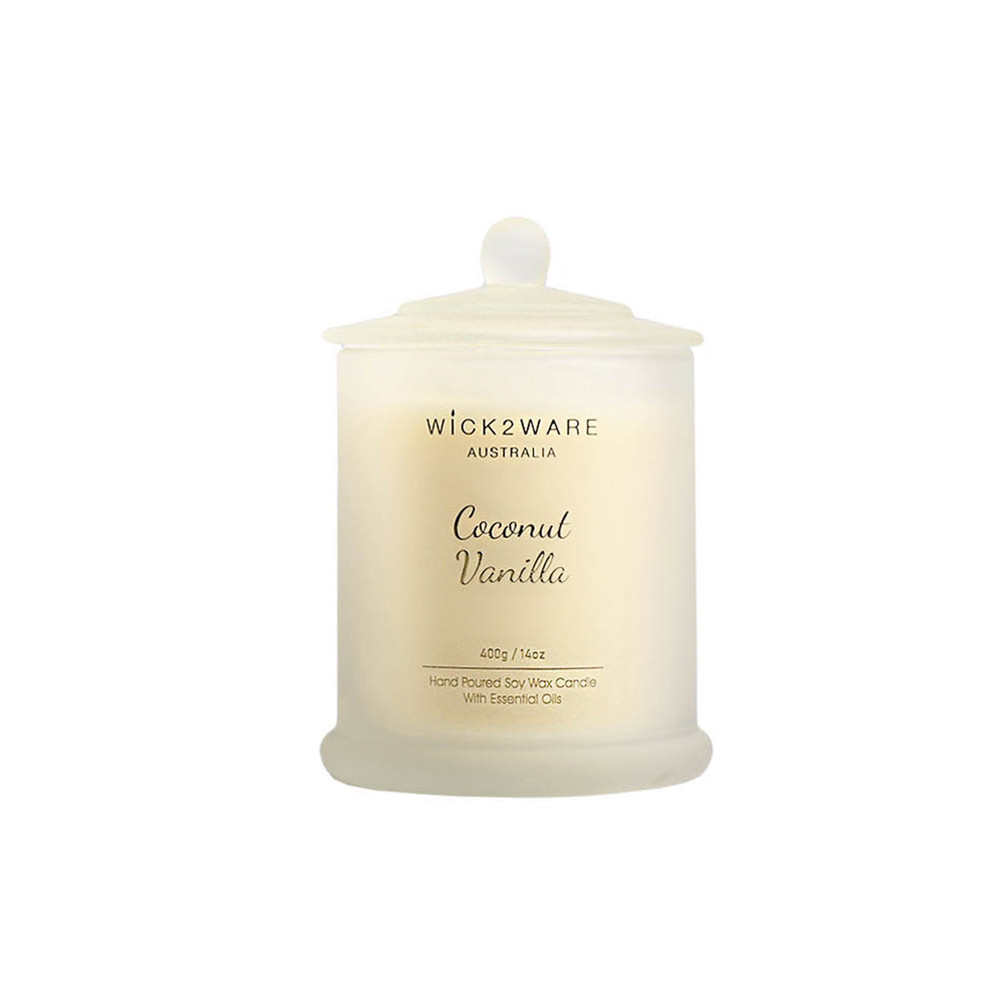 Candle Jar 400g Coconut Vanilla-Wht(1/6)