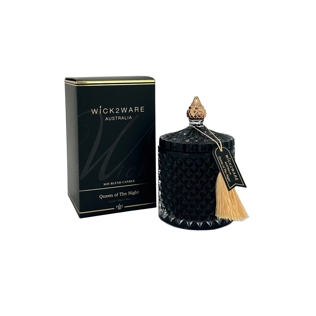 CandleSOYJarDiamd200QueenofNiteBlk(6/12)