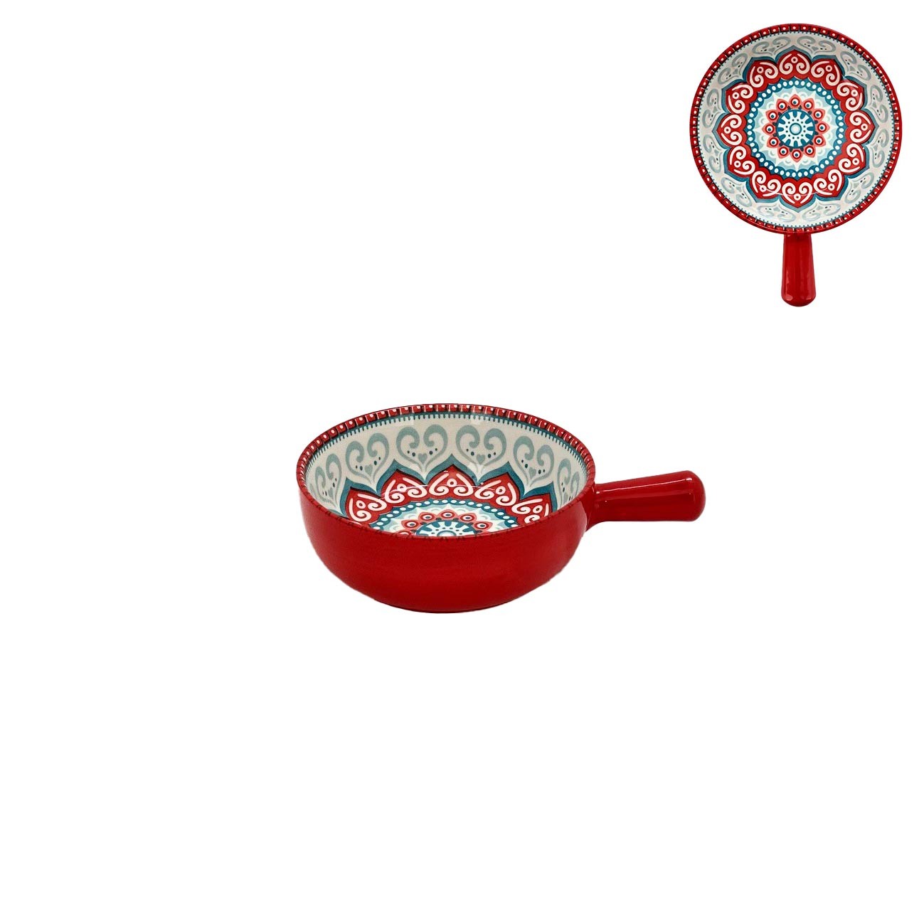 Turkish Style 8InchHandBowl BluRed(6/24)