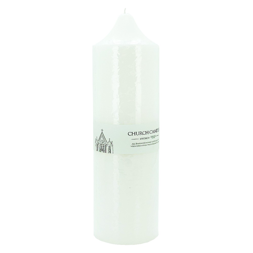 Candle Pillar 10x38cmH - White (4/4)