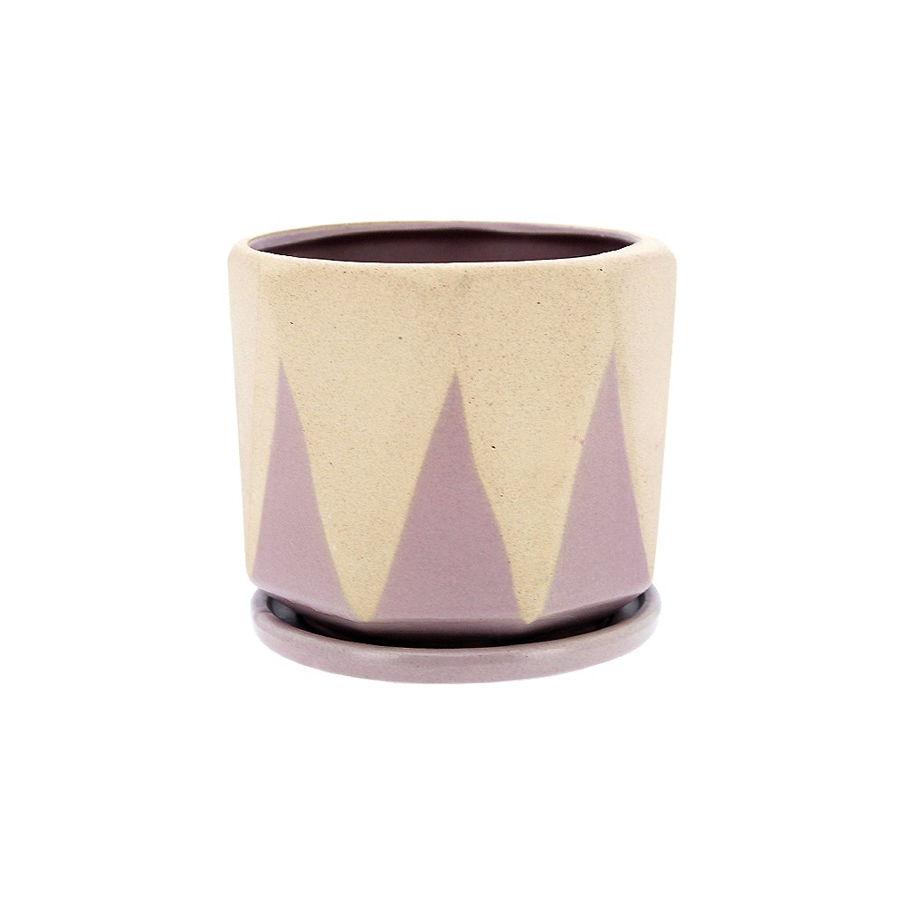 Planter w/Tray 14x14x13.5cm - Pink (2/8)