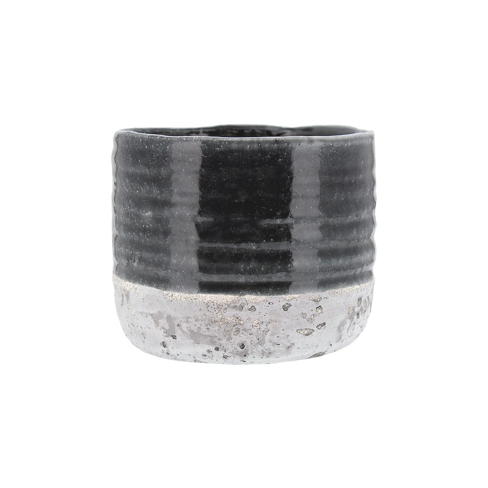 Pot Rd Ceramic18.5x14.5cm-2ToneGrey(1/6)