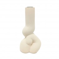 Candle Hld Ceramic 11x9x21cm-Cream(1/8)