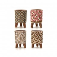 Planter FlowerW/Feet7x7x9.2cm (12/48)