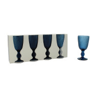 Glass Wine S/4 D8xH16.5cm Blue (1/6)