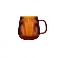 Glass Water Cup Amber 9.5x9.8cm (4/24)