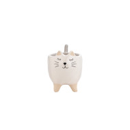 Pot Cat 10.5x8x9.5cm - White (6/24)