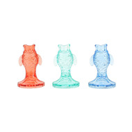 GlassCandleHolderFish8x12cmMixed(12/12)