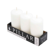 CandlePressed Pillar5x10cmPk/3Wht(18/18)