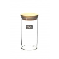 Glass Jar Bamboo Lid 6.5x13.5cm (48/48)