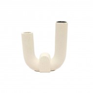 Vase CeramicUShape 15x4.3x16cm-Crm(1/12)