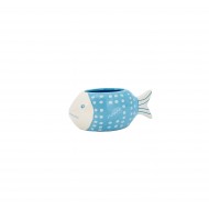 Planter Fish Blue 17.5x9.2x7l5cmH (2/18)