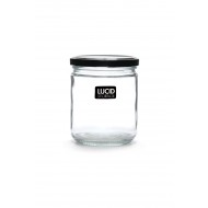 Glass Jar Blk Lid 350ml8.3x10.5cm(36/36)