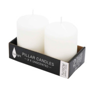 CandlePressed Pillar7x10cmPk/2Wht(18/18)