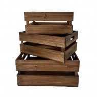 Crate Wooden 41x31x19cm S/3-Brown (1/3)