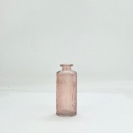 GlassBottleStripe 13.4x5cm Pink (24/24)