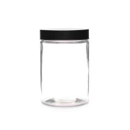 Glass Jar Blk Lid1100ml 11x16.8cm(12/12)