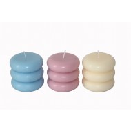 CandleStonePilesSct 8x8cm-3ColAss(12/36)