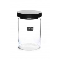 Glass Jar Blk Lid 930ml 10x15.3cm(24/24)