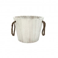 Planter Wooden 17x17x13cm-White (1/24)