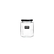 Glass Jar Hex w/Lid7.5x7x10cm280ml(6/48)