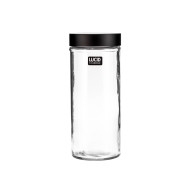 Glass Jar w/Blk Lid 8.5x20cm750ml(24/24)