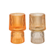 Candle Holder 7.5x13cmBrown&Amber(12/24)