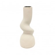 Vase CeramicTwisted7x7.5x18.0cmCrm(1/12)