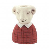 PlanterAnimalSheepDkCoral19x15.5x28(1/4)